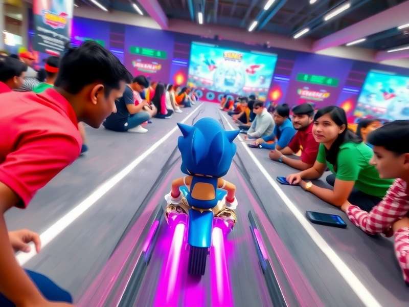 Indian players enjoying Sonic Hyper Sprint during a gaming tournament